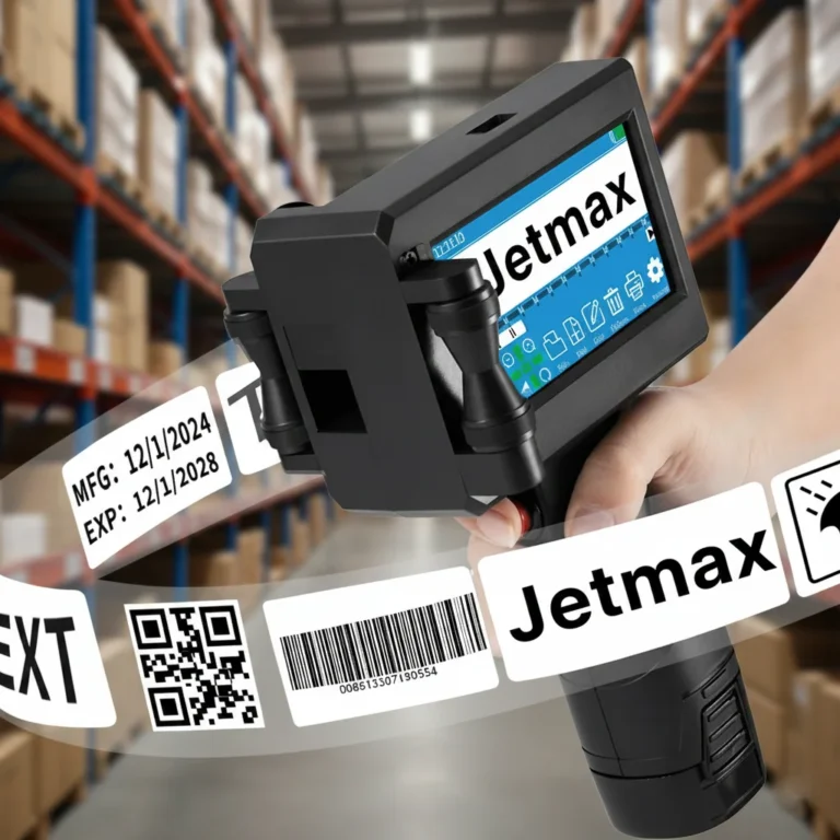 Fechadora inkjet portátil imprimiendo fechas y códigos en envases