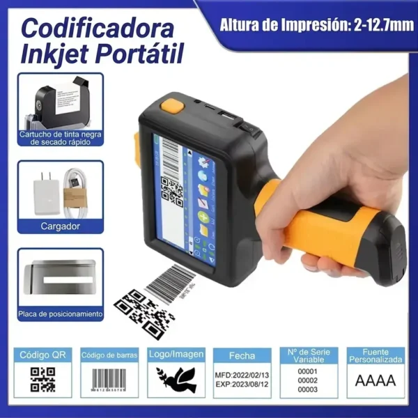 Codificadora inkjet portátil JM1790 con accesorios y cartucho de tinta