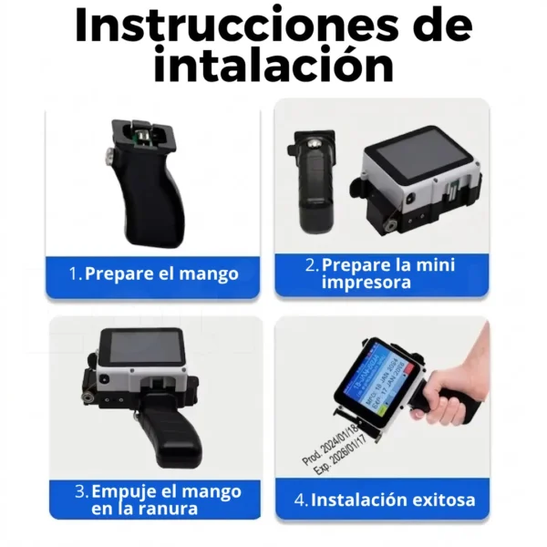 Mini codificadora inkjet portátil instrucciones de instalación del mango